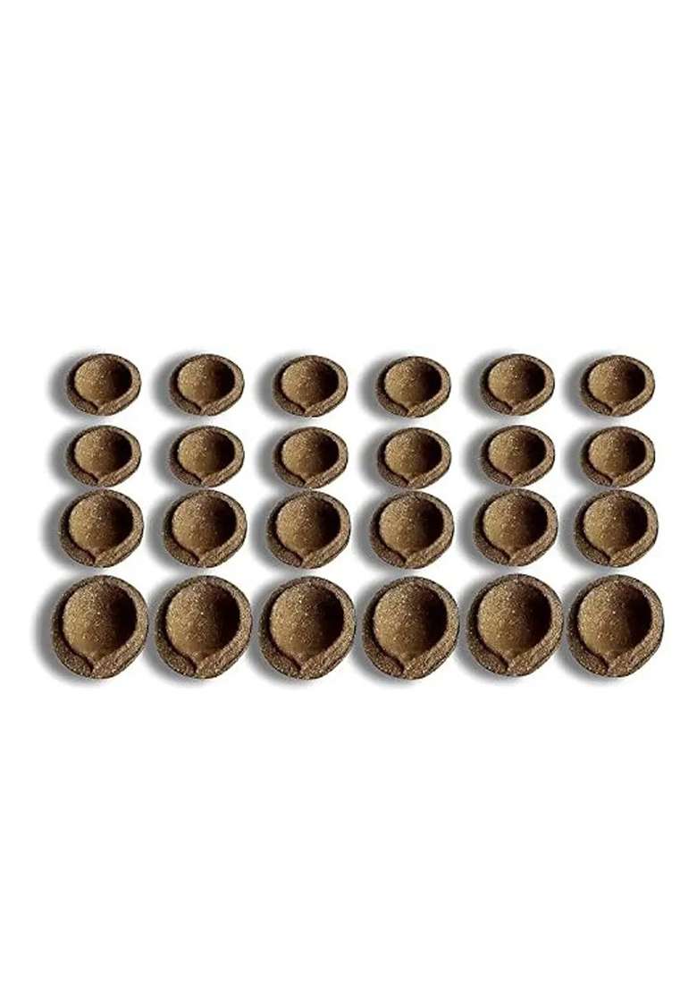 Cow Dung Diya 12 Mrsh Natural Desi Handmade Panchagavya Diyas/Vilakku/Deepam (Pack Of 12) Table (Height 0.7 Inch) - Indya