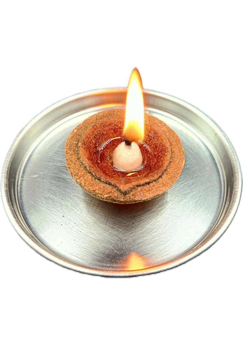 Gaukosh Cowdung Panchgavya Diyas Cow Dung (Pack Of 80) Table Diya (Height 2 Inch) - Indya