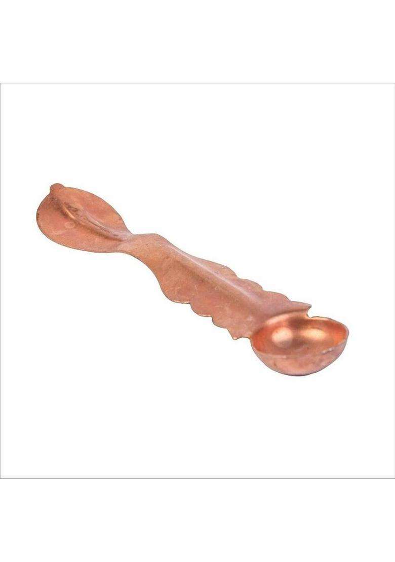 Aadiyogi 100% Pure Copper Panch Patra Kalash Glass With Spoon Panchapatra (Gold) - Indya