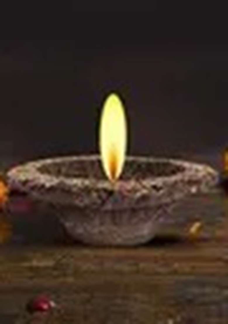 Cow Dung Diya 12 Mrsh Natural Desi Handmade Panchagavya Diyas/Vilakku/Deepam (Pack Of 12) Table (Height 0.7 Inch) - Indya