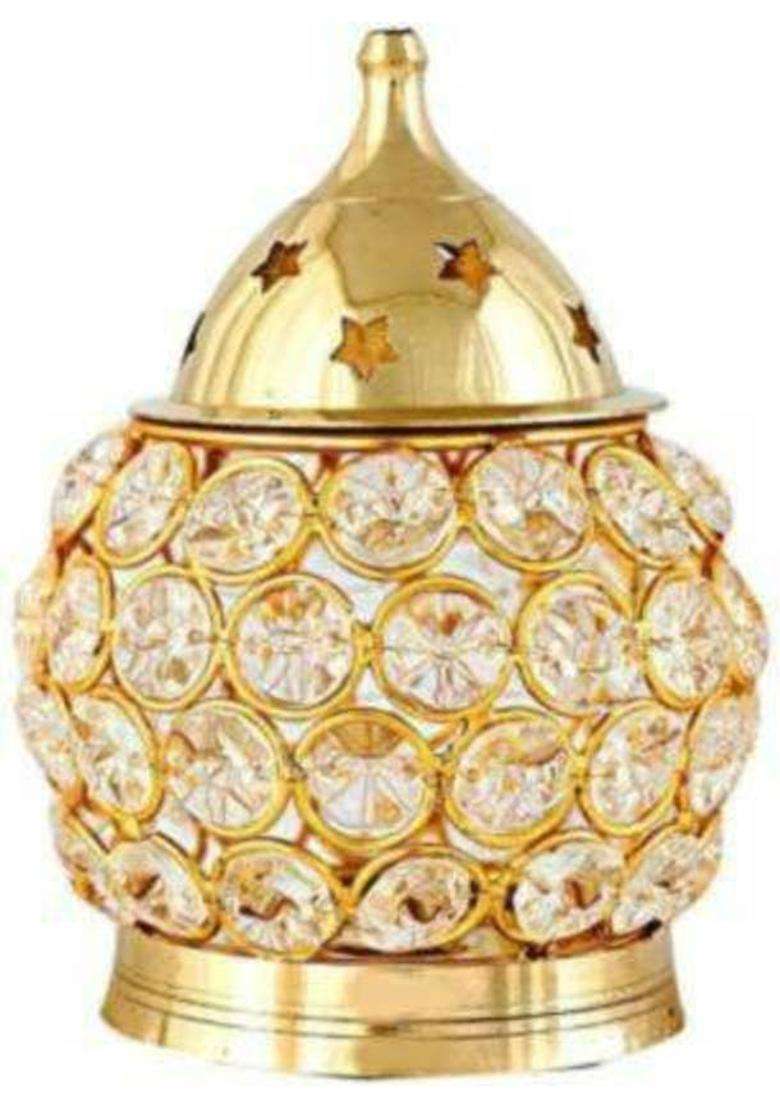 Navyaksh Brass Table Diya (Height 4.5 Inch) - Indya