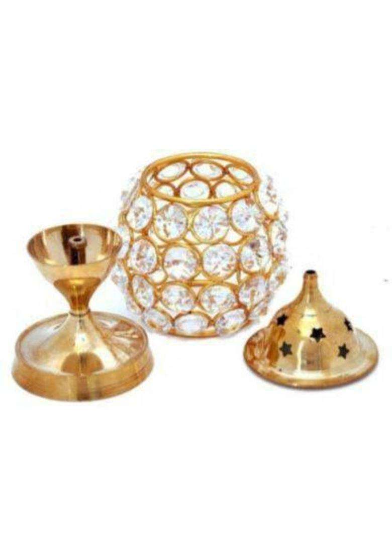Navyaksh Brass Table Diya (Height 4.5 Inch) - Indya
