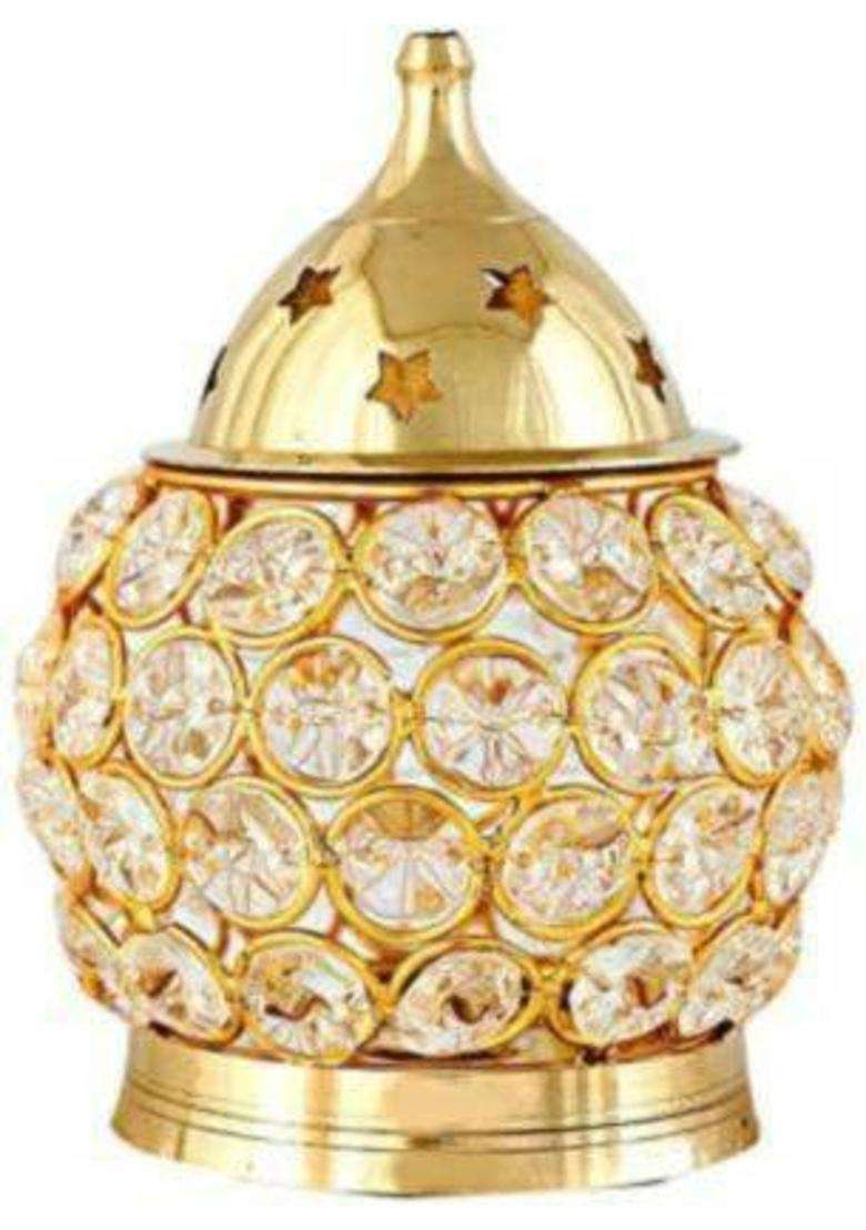 Navyaksh Brass Table Diya (Height 4.5 Inch) - Indya
