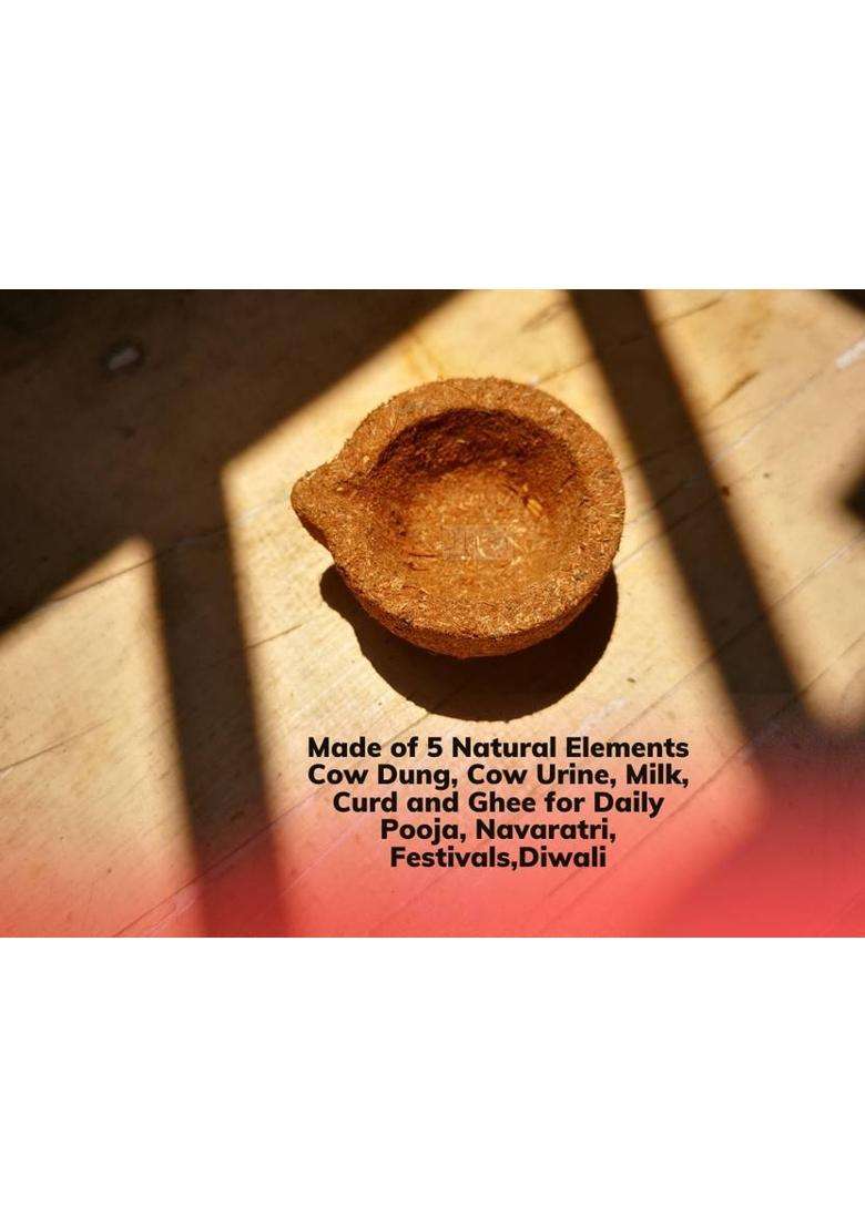Harsa Namma Brand Panchagavya Vilakku Pack Of 30Panchakavya Gobar DiyaDeepamVilakku Cow Dung (Pack 30) Table Diya (Height 1 Inch) - Indya