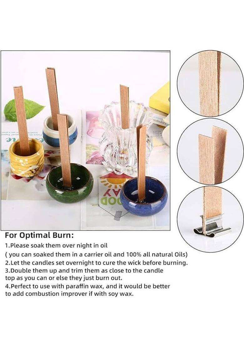 Wooden Wick 20 Pc (13 Cm) Ikalaa Ik9Cf2366 Cotton (Pack Of 20) - Indya