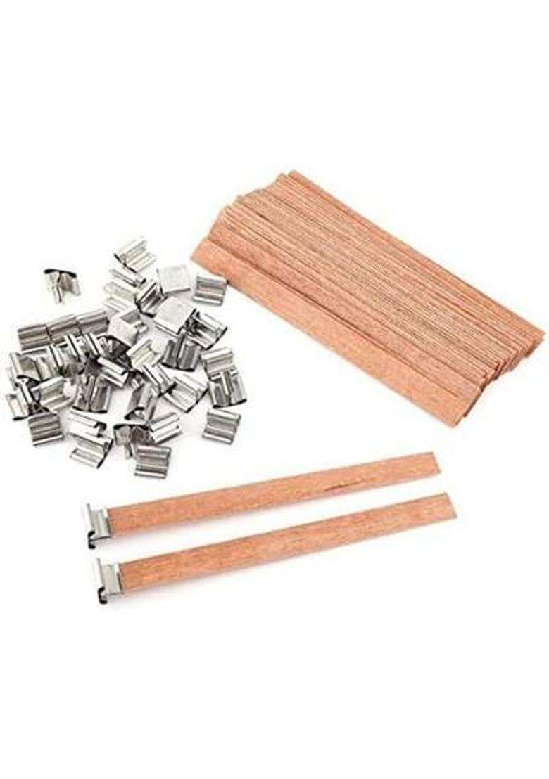 Wooden Wick 20 Pc (13 Cm) Ikalaa Ik9Cf2366 Cotton (Pack Of 20) - Indya
