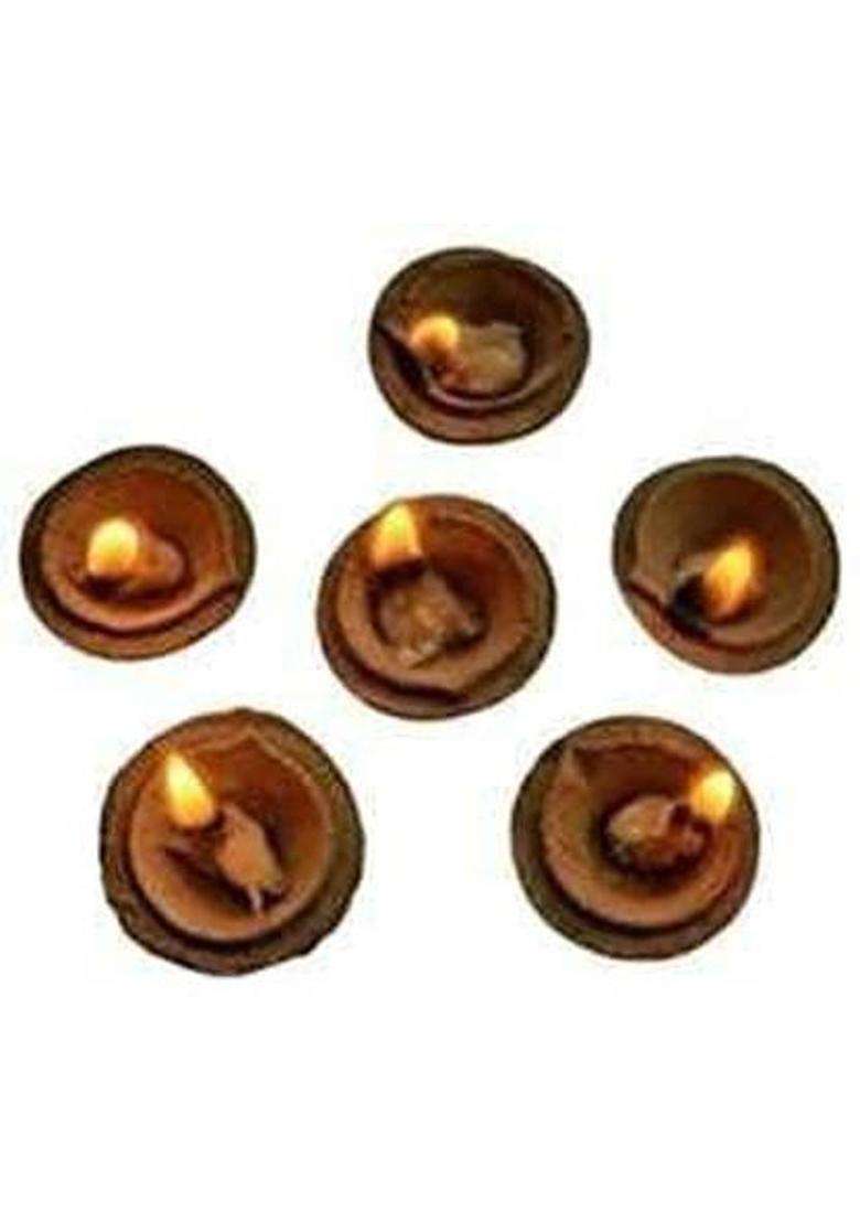 Dehat Pottery (Pack Of 24) Table Diya (Height 2 Inch) - Indya