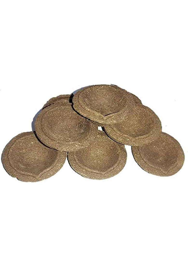 Dhenush Panchagavya Cow Dung DiyaGobar Diya Ideal Poojan Etc.(Pack Of 51 Pcs) Table (Height 2 Inch) - Indya
