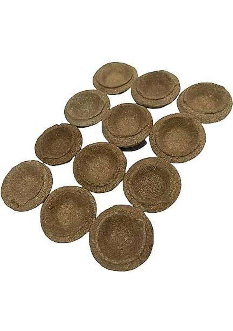 Dhenush Panchagavya Cow Dung DiyaGobar Diya Ideal Poojan Etc.(Pack Of 51 Pcs) Table (Height 2 Inch) - Indya