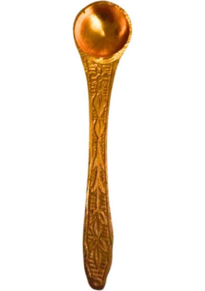 Sri Seenivas Traders Pure Copper Achaman Set Panchapatra With Spoon & Plate For Pooja Kalash (Brown) - Indya