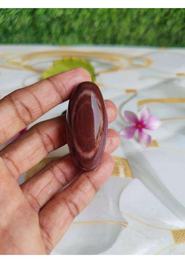 Shivling Natural Narmadeshwar Shivling For Daily Home Pooja Decorative Showpiece - 2.5 Cm(Stone Brown Black White Yellow Yellow Green Red Silver Multicolor) - Indya