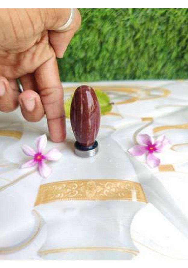 Shivling Natural Narmadeshwar Shivling For Daily Home Pooja Decorative Showpiece - 2.5 Cm(Stone Brown Black White Yellow Yellow Green Red Silver Multicolor) - Indya