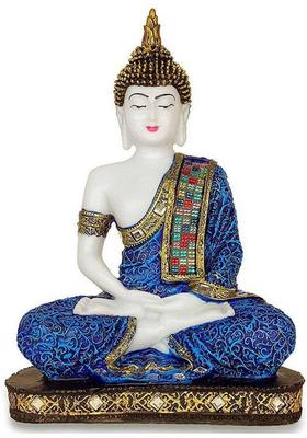 Shree Ram Impex Handcrafted Meditating Buddha Idol Statue For Home Dcor Decorative Showpiece - 15 Cm(Polyresin Blue)