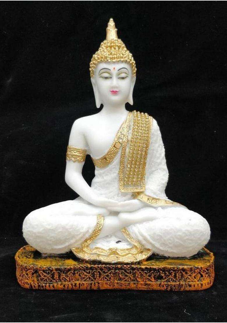 Shree Ram Impex Lord Gautam Buddha Statue Big Size Idols Buddha Statue Decorative Showpiece - 7 Cm(Polyresin Multicolor) - Indya