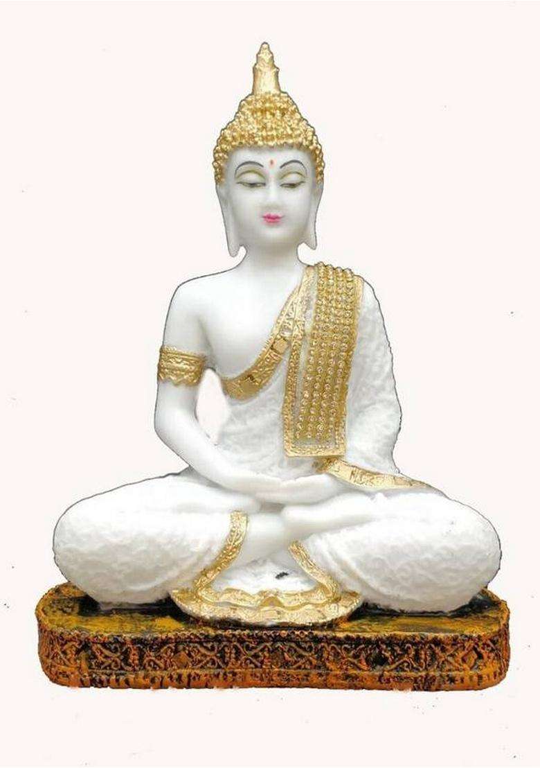 Shree Ram Impex Lord Gautam Buddha Statue Big Size Idols Buddha Statue Decorative Showpiece - 7 Cm(Polyresin Multicolor) - Indya