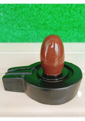 Shivling Original Narmadeshwar Shivling With Jaladhari 1.5 Inch Lingam 3 Inch Jaladhari Decorative Showpiece - 2.5 Cm(Stone Brown Black White Yellow Yellow Green Red Silver Multicolor)