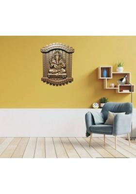 Winsome Collection Ganesha Ganesh Ganpati Wall Hanging Decor Art Sculpture For Home Office Hotel Entrance Decorative Showpiece - 42 Cm(Fiber Copper)