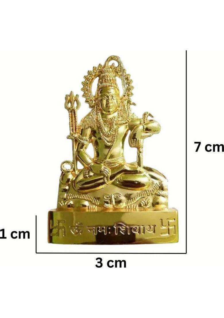 Sanskaari Ganesh Laxmi Idol Durga Devi Idol Krishna Ji Idol With Cow...Etc (8 Bhagwan) Decorative Showpiece - 7 Cm(Metal Gold) - Indya