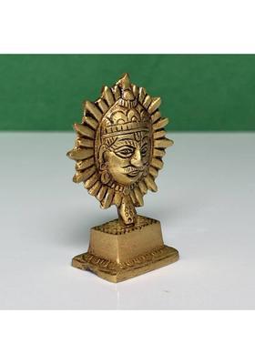 Shivam Vastu Kala Shivling Art Religious Surya Dev Idol Metal Brass Murti Statue For Home Decor Vastu Remedies Decorative Showpiece - 7.5 Cm(Brass Gold)