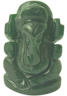 Antogatva 100% Original Margaj Ganesh Ji Or Green Aventurine 100-120 Gms Decorative Showpiece - 5 Cm(Crystal Green)