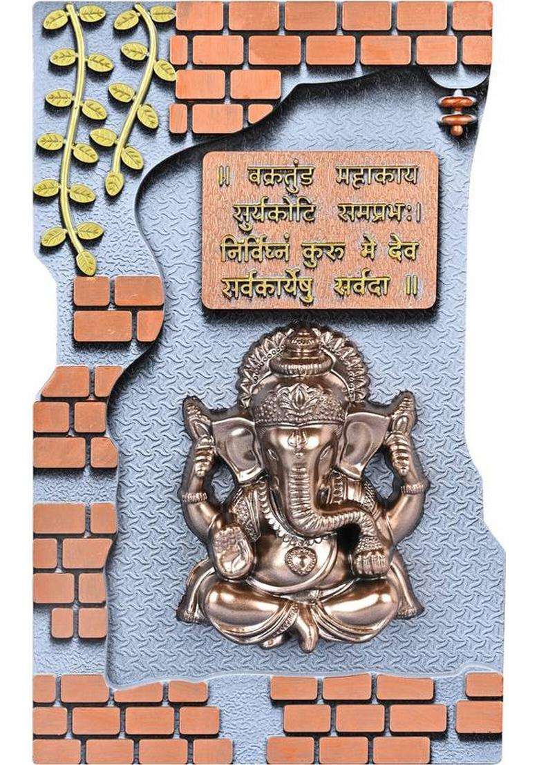 Casa Rica Ganesh Ji Wall Hanging Decorative Showpiece Home Dcor Frame Grey Ng-102 Decorative Showpiece - 20.5 Cm(Plastic Multicolor) - Indya