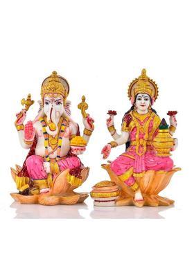 Astro Crafts Laxmi Ganesh Ji Resin Murti Idol For Home Decor And Gifts Office Puja Room Decorative Showpiece - 10.2 Cm(Resin Multicolor)