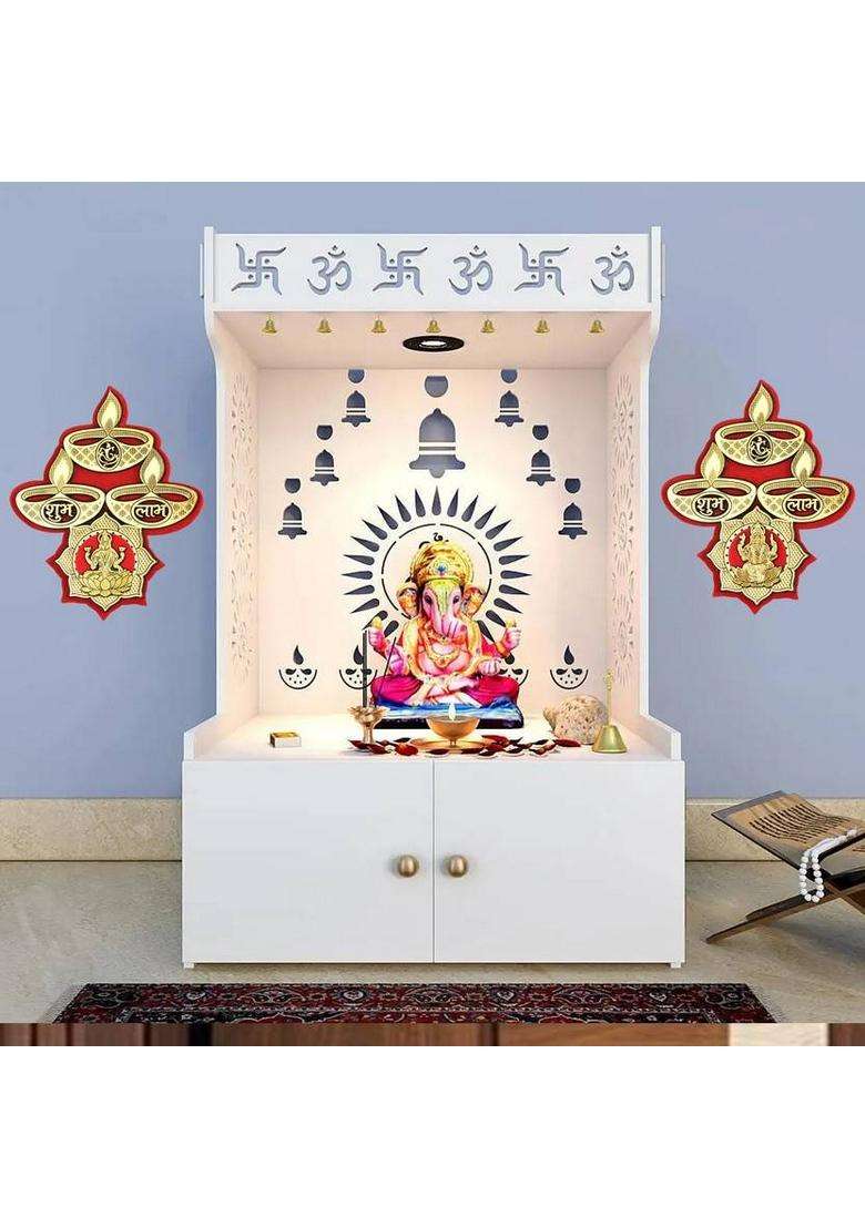 Kitlyn Maa Lakshmi With God Ganesh Resin Murti Laxmi Ganesh Murti For Home Decor Decorative Showpiece - 12 Cm(Polyresin Multicolor) - Indya