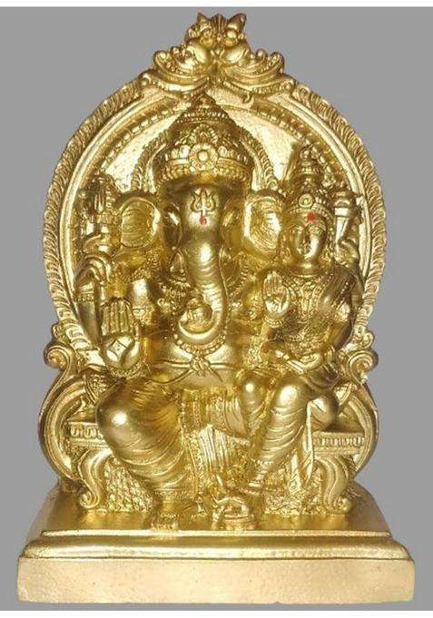 Tskutty Laxmi Ganapathi / Ganesha Lakshmi / Laxmi Ganesh Idol 15Cm Decorative Showpiece - 15 Cm(Polyresin Multicolor)