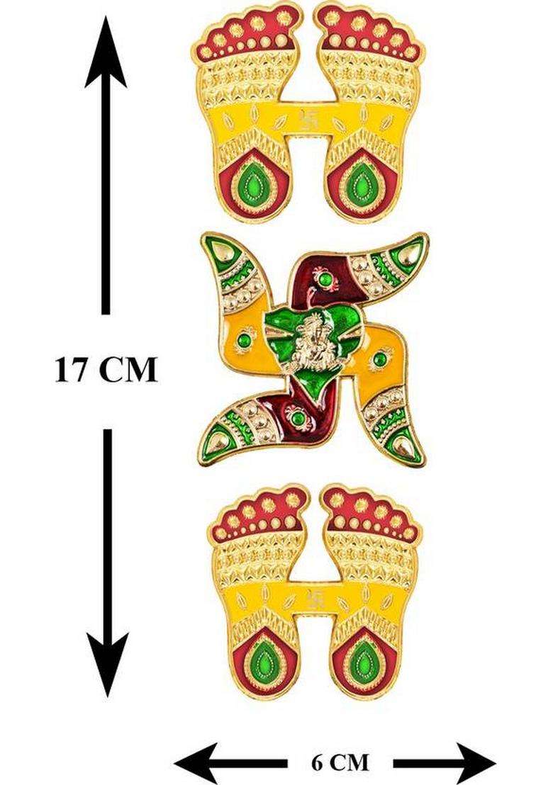 Noktus Laxmi Ganesh Idol For Puja Room Laxmi Ganesh Murti Laxmi Ganesh Ganpathy Decorative Showpiece - 12 Cm(Stone Gold) - Indya
