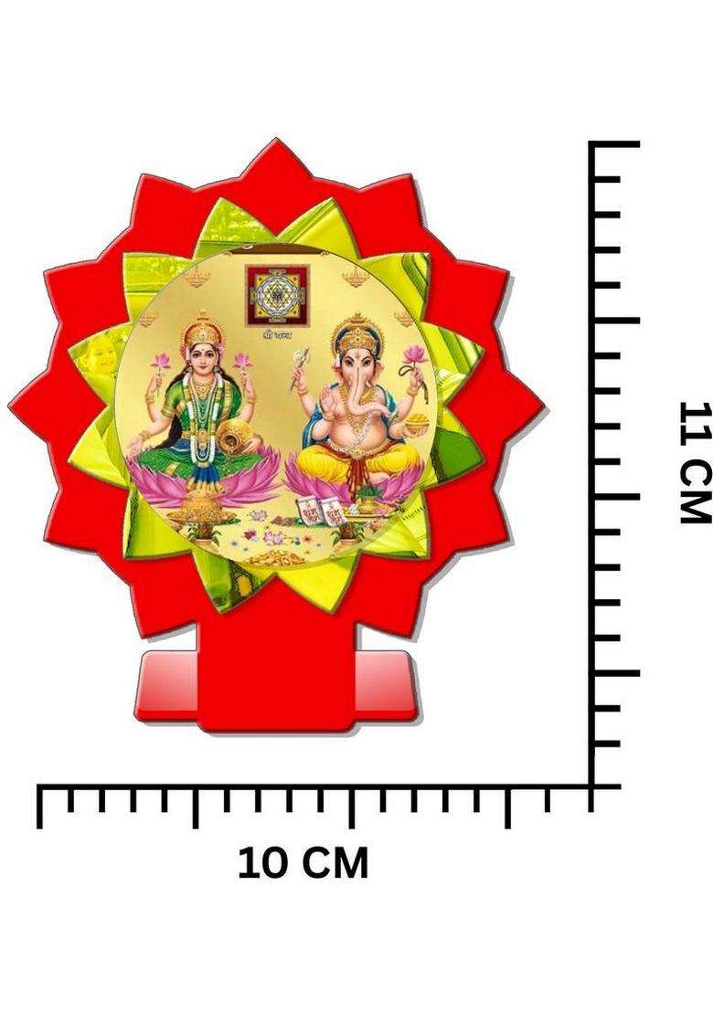 Sanbia Lakshmi Ganesh Laxmi Ganesha Car Dashboard Idol Premium Decorative Showpiece - 11 Cm(Plastic Multicolor) - Indya