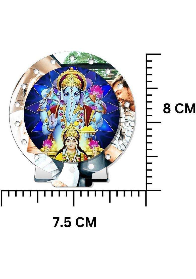 Giftsrange Lakshmi Ganesh Car Dashboard Idol Premium Decorative Showpiece - 8 Cm(Plastic Silver) - Indya