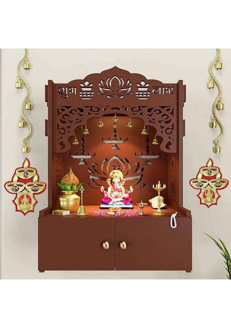 Kitlyn Lord Ganesha With Mata Lakshmi Ji Pair Showpiece Laxmi-Ganesh Wall/Door Sticker Decorative Showpiece - 12 Cm(Polyresin Multicolor) - Indya