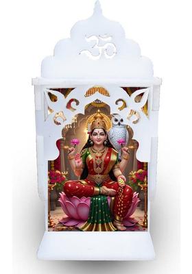Kaynka Laxmi Ji Temple Car Dashboard Decorative Showpiece - 10 Cm(Plastic Orange)