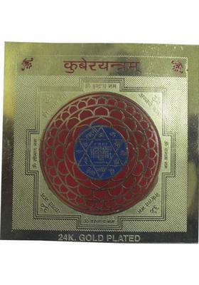 Plus Value Kuber Yantra Decorative Showpiece - 7.5 Cm(Gold Plated Multicolor)