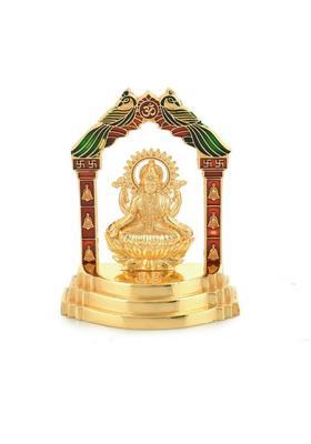 Bhavikaa Gold Plated Laxmi Idol Metal Statue Lakshmi Diwali Puja(W X H- 8 X 10.5Cm) Decorative Showpiece - 10.5 Cm(Metal Gold)