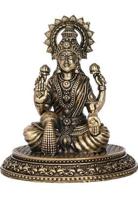 Kalarambh Brass Lakshmi Idol 4 Inch Decorative Showpiece - 10.16 Cm(Brass Gold)