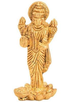 Kuber Handicraft Brass Handcrafted Laxmi Idol Decorative Showpiece - 8.1 Cm(Brass Gold)