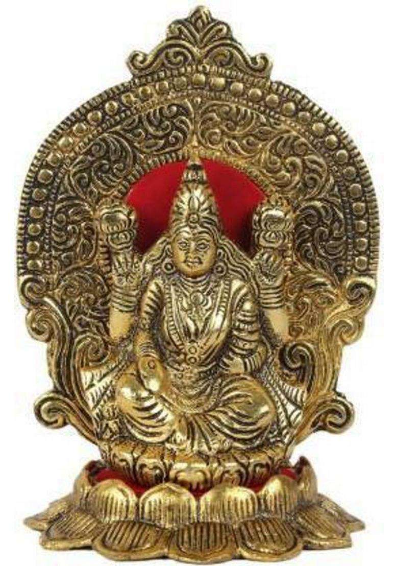 Navyaksh Decorative Showpiece - 18 Cm(Metal Gold Red) - Indya