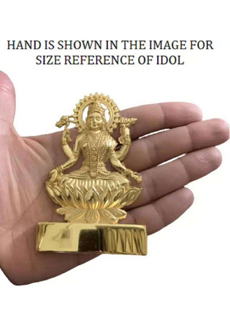 Sbbco Maa Laxmi Ji/Laxmimata Murti/Idol For Home/Temple Decorative Showpiece - 12 Cm(Metal Yellow) - Indya