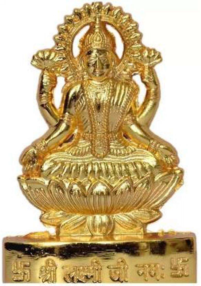 Sbbco Maa Laxmi Ji/Laxmimata Murti/Idol For Home/Temple Decorative Showpiece - 12 Cm(Metal Yellow) - Indya