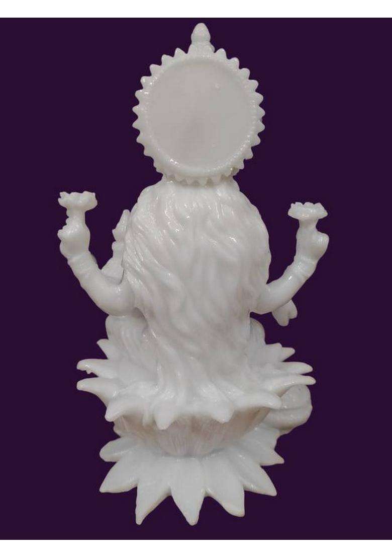 Vamika Handicrafts Laxmi Statue Decorative Showpiece - 18 Cm(Marble White) - Indya