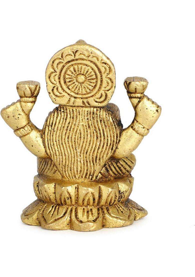 Haxiwa Lakshmi Mata Idol (Murti) Decorative Showpiece - 6 Cm(Brass Gold) - Indya