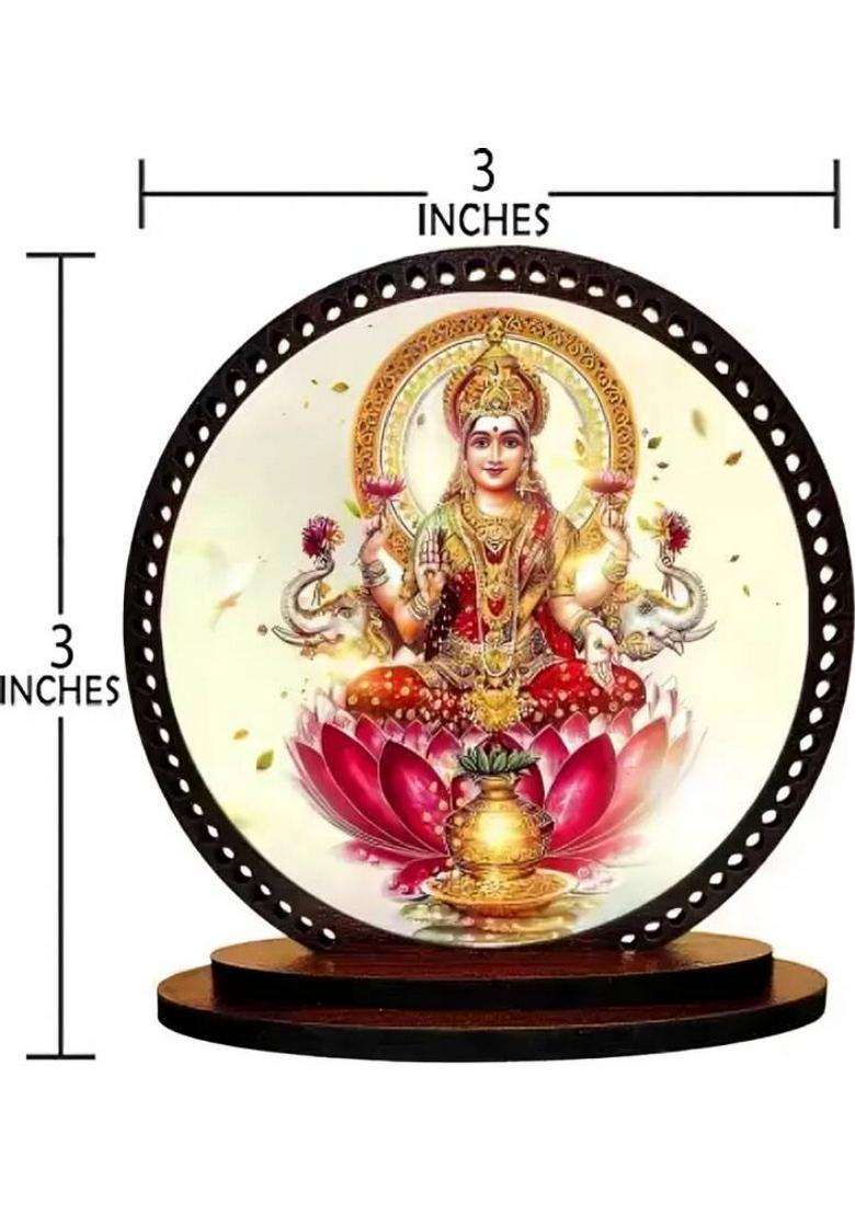 Giftlab Devi Laxmi Dashboard Idol For Car And Home Decorative Showpiece 060 Decorative Showpiece - 8 Cm(Wood Multicolor) - Indya
