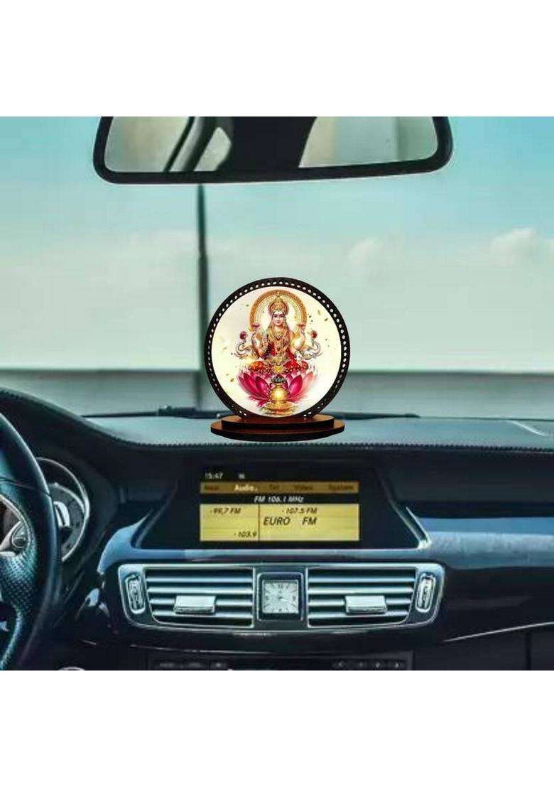 Giftlab Devi Laxmi Dashboard Idol For Car And Home Decorative Showpiece 060 Decorative Showpiece - 8 Cm(Wood Multicolor) - Indya