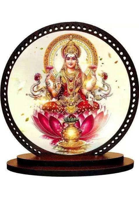 Giftlab Devi Laxmi Dashboard Idol For Car And Home Decorative Showpiece 060 Decorative Showpiece - 8 Cm(Wood Multicolor)