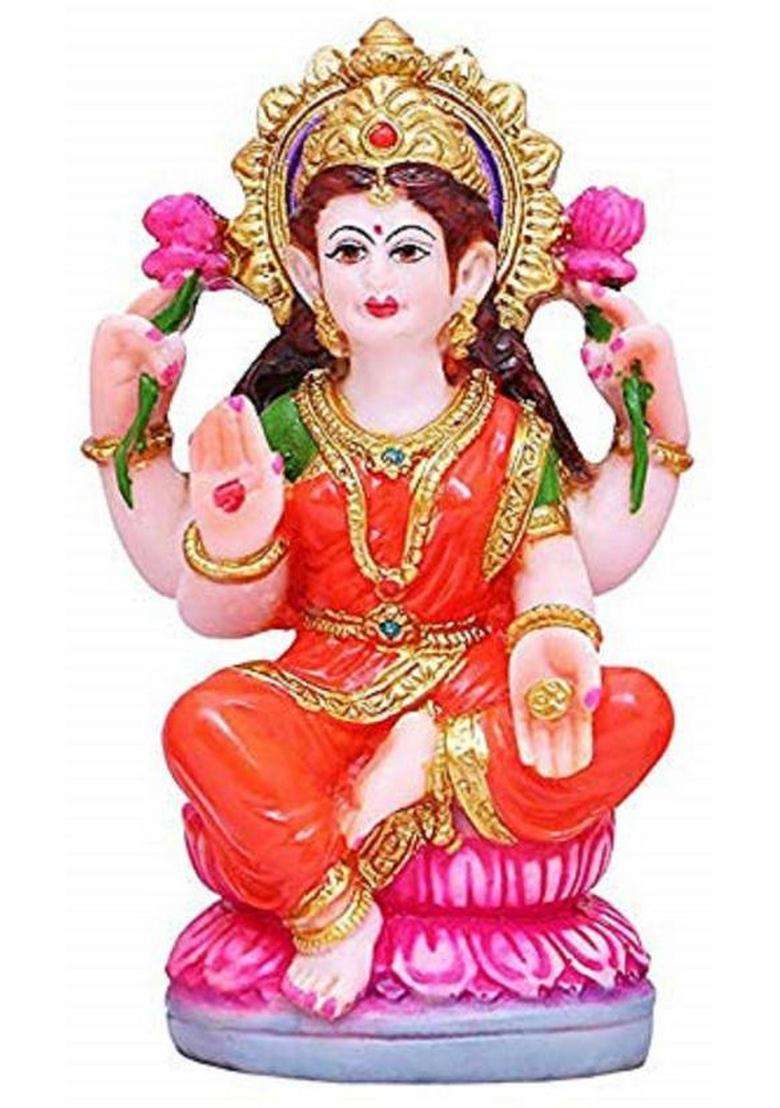 Krishnagallery1 New Laxmi Mata Mata Murti Marble Finish Laxmi Statue Laxmi Murti Home Decorative Showpiece - 15 Cm(Marble Multicolor) - Indya