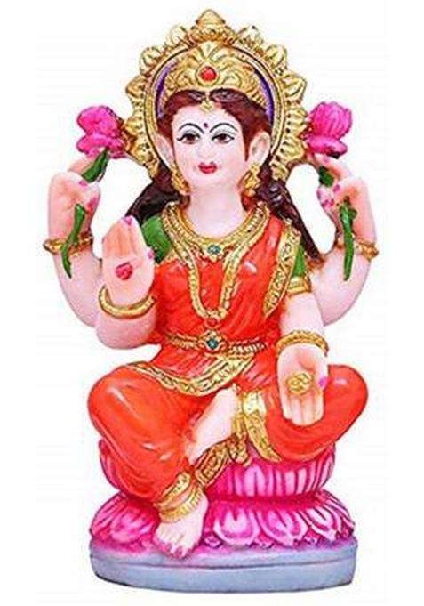 Krishnagallery1 New Laxmi Mata Mata Murti Marble Finish Laxmi Statue Laxmi Murti Home Decorative Showpiece - 15 Cm(Marble Multicolor)