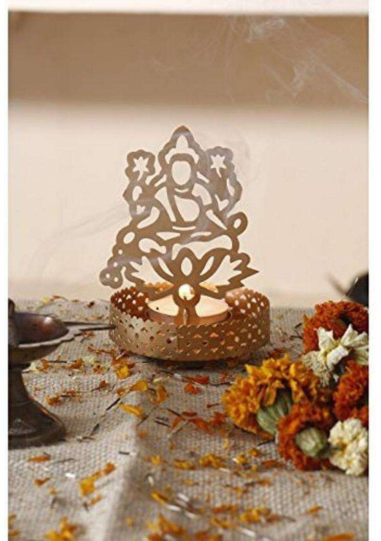 Shri Astha Vinayak Shri Laxmi Kuber Murti For Puja Diwail Puja Set 8 Cm Religious Idol & Figurine Decorative Showpiece - 8 Cm(Brass Gold) - Indya