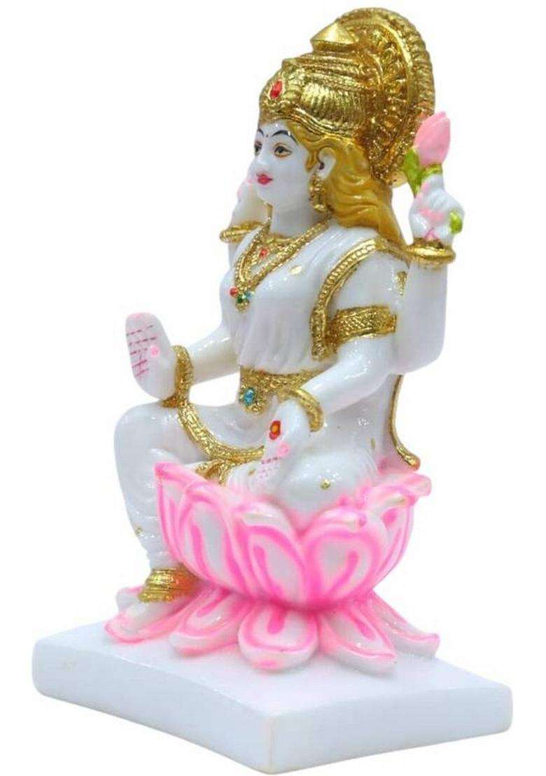 Srimaa Ventures Hindu Goddess Of Wealth Maa Lakshmi Devi Idol Statue For Diwali Home Puja Decorative Showpiece - 17 Cm(Resin Multicolor) - Indya