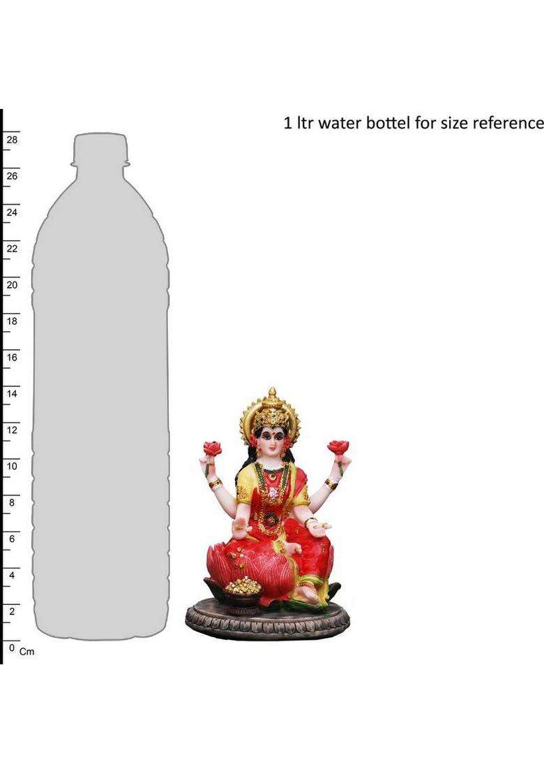 Sri Krishna Culture Lakshmi Ji Idol-Height-5.5 Inches-Laxmi Murti/Idol For Temple Decorative Showpiece - 13.97 Cm(Polyresin Multicolor) - Indya